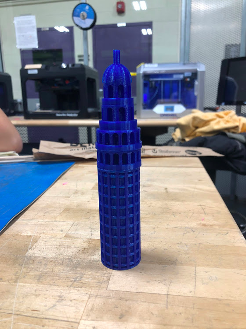 Another view of the 3D printed Providence City Center model